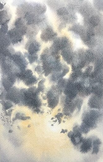 100 dagar av sol, dag 23. Akvarell, 18 × 26 cm.
