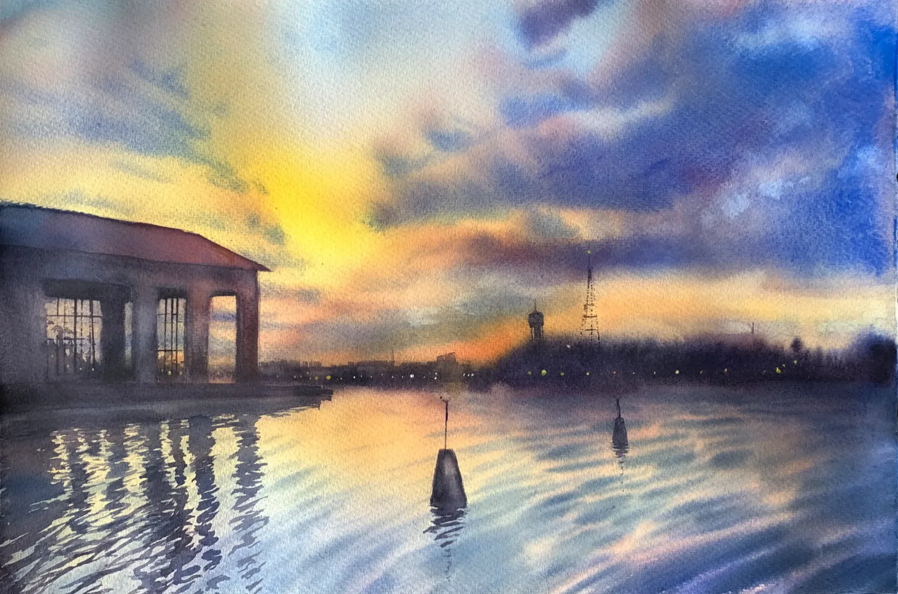 Summer dusk at the Naval Museum in Karlskrona